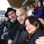 Cristiano Cremonini con Denis Dallan e Barbi Lisa durante la partita Italia vs Australia di Rugby allo stadio Franchi di Firenze