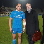 Cristiano Cremonini con il capitano dell'Italia Rugby Sergio Parisse