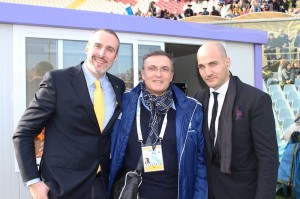 Cristiano Cremonini e Denis Dallan con il membro della Federazione Italiana Rugby Luigi Rossi
