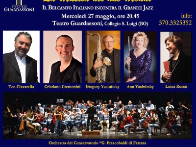 Cremonini, Ciavarella e la Musica dei due Mondi - L'America e l'Italia si incontrano al Teatro Guardassoni di Bologna mercoledì 22 maggio alle 20.45. Ospite l'Orchestra del Conservatorio di Ferrara.