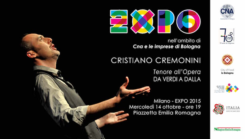 Cristiano Cremonini tenore all'EXPO Milano 2015 presso la Piazzetta della Regione Emilia Romagna Ottobre 2015