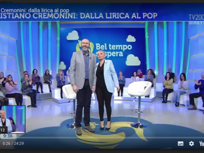 Il tenore Cremonini ospite di Lucia Ascione a Bel Tempo si Spera TV2000