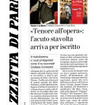 Recensione Gazzetta di Parma per il libro Tenore all'Opera di Cristiano Cremonini
