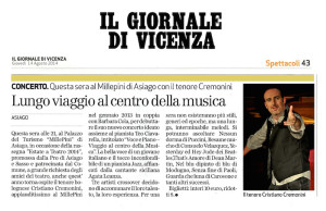 Giornale di Vicenza Asiago 14 Agosto 2014